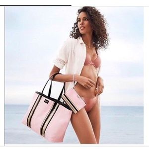 VICTORIA’S SECRET Glass Stripe Tote/ Mini Wristlet